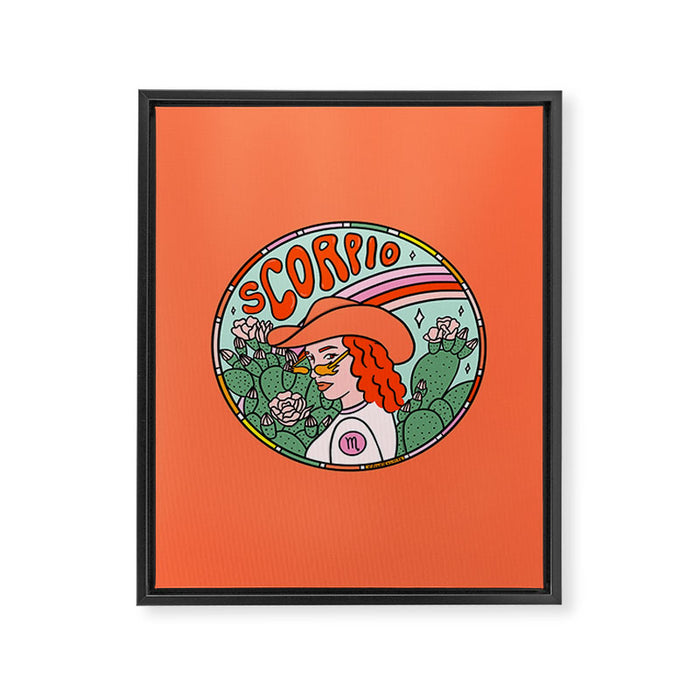 Scorpio Cowgirl Framed Canvas Print Gallery Image 1