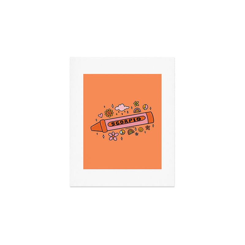 Scorpio Crayon Art Print Gallery Image 1