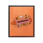Scorpio Crayon Framed Canvas Print Gallery Image 8
