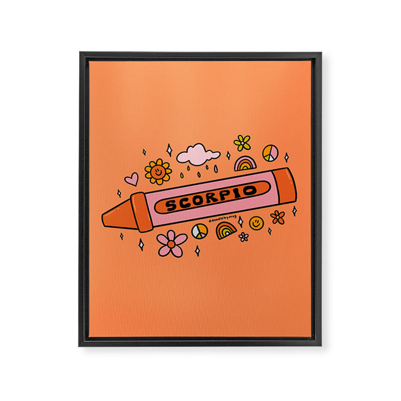 Scorpio Crayon Framed Canvas Print Gallery Image 8