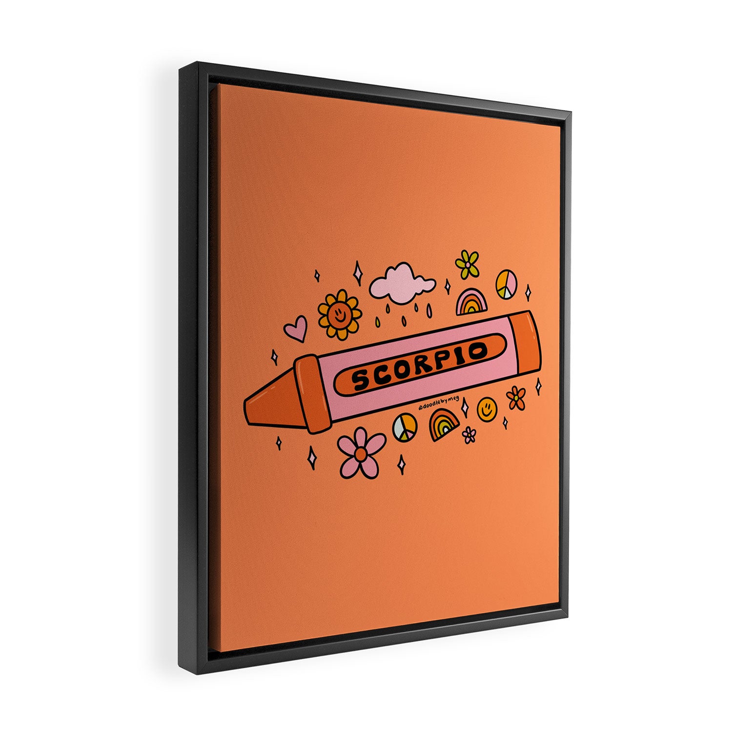 Scorpio Crayon Framed Canvas Print Gallery Image 2