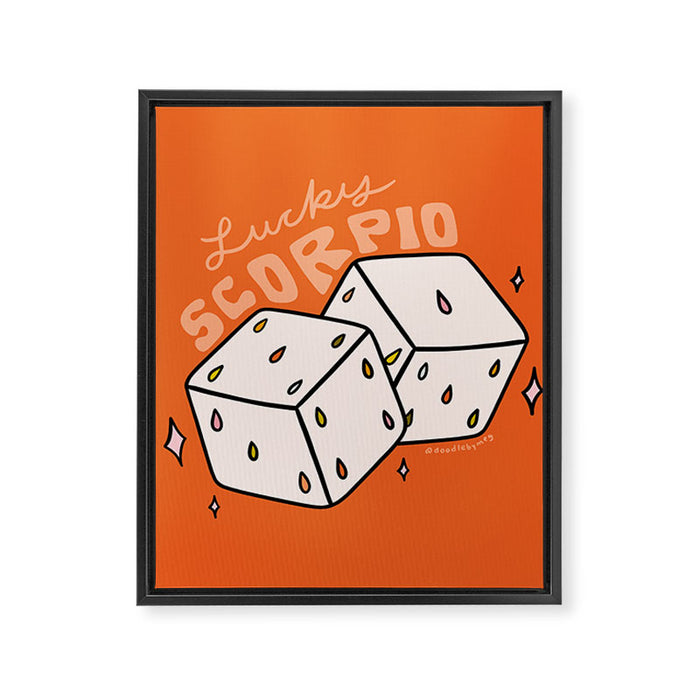 Scorpio Dice Framed Canvas Print Gallery Image 1