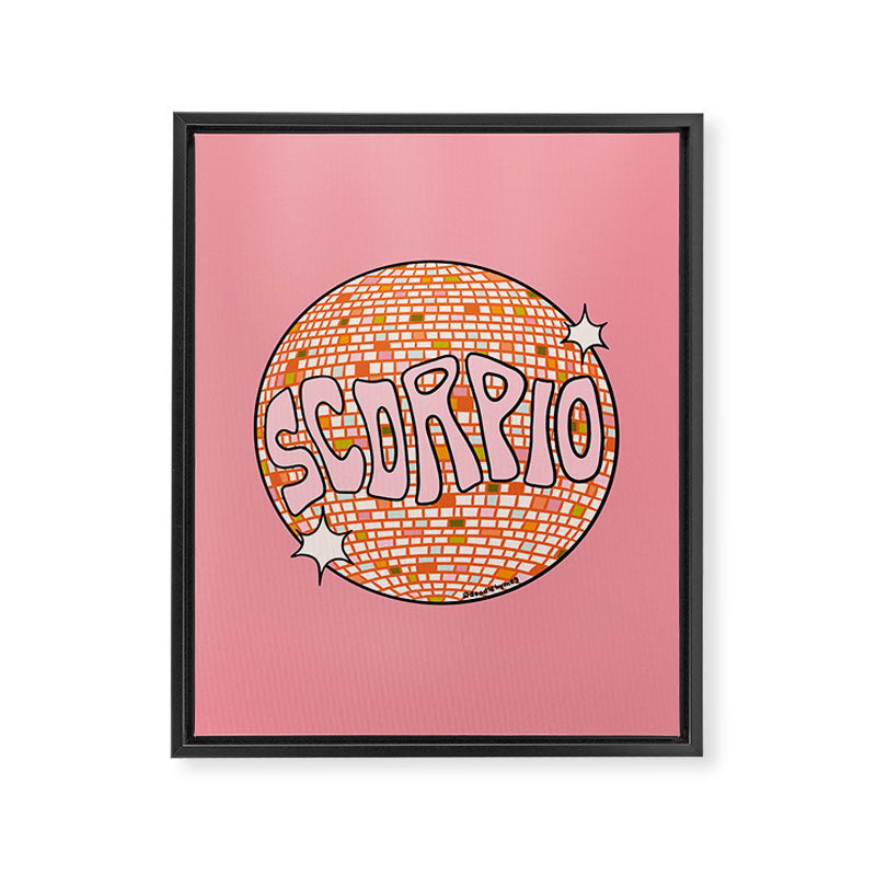 Scorpio Disco Ball Framed Canvas Print Gallery Image 8