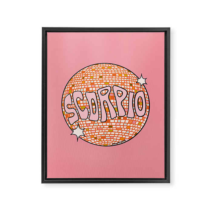 Scorpio Disco Ball Framed Canvas Print Gallery Image 1