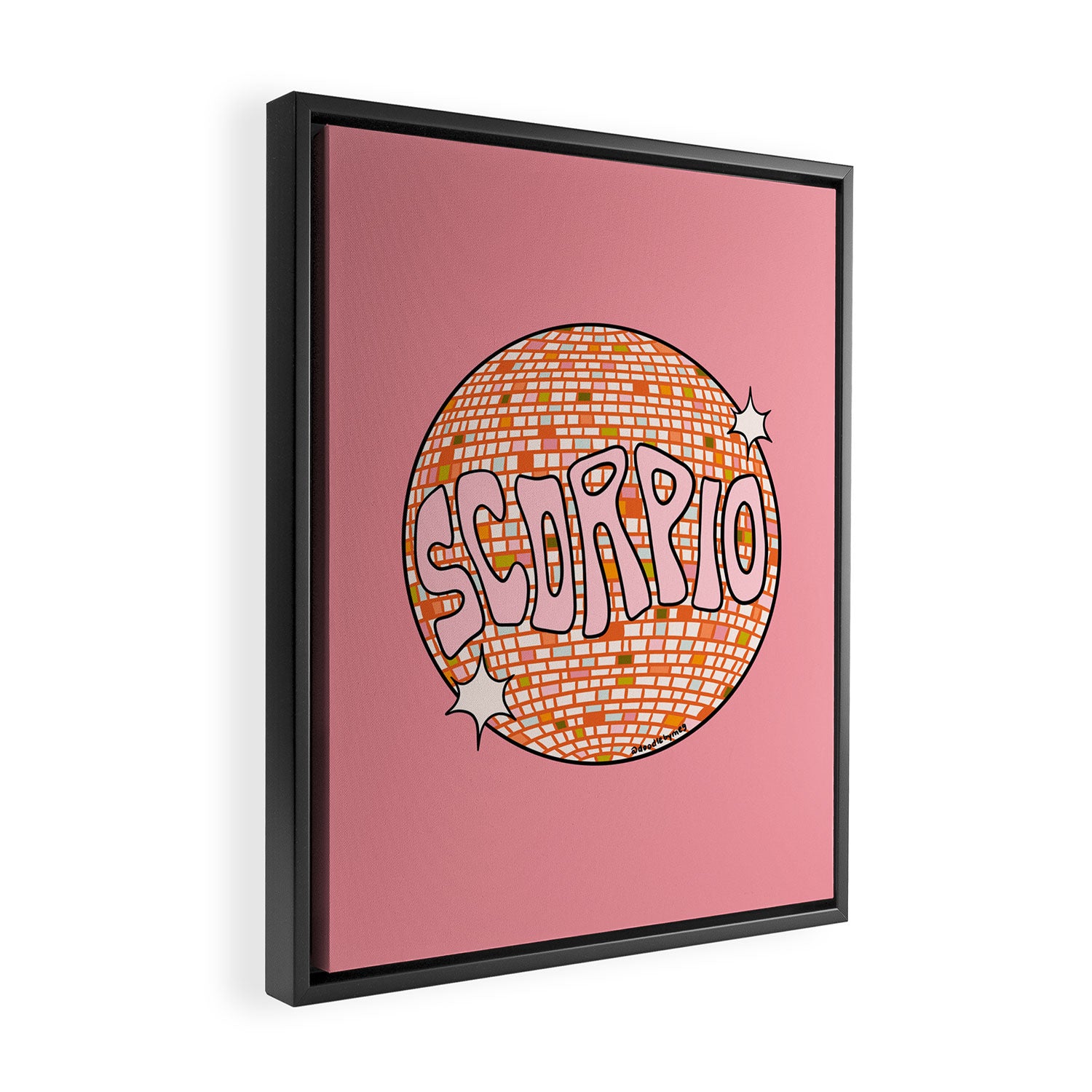 Scorpio Disco Ball Framed Canvas Print Gallery Image 2