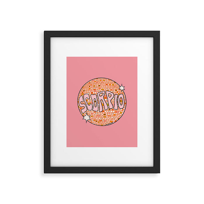 Scorpio Disco Ball Framed Art Print Gallery Image 1