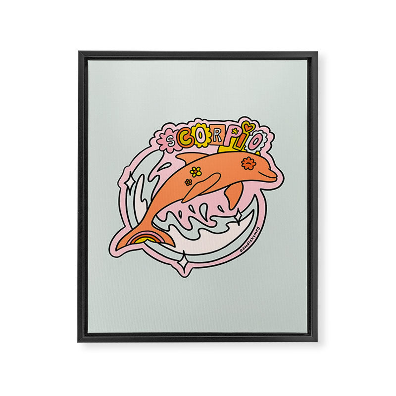 Scorpio Dolphin Framed Canvas Print Gallery Image 8