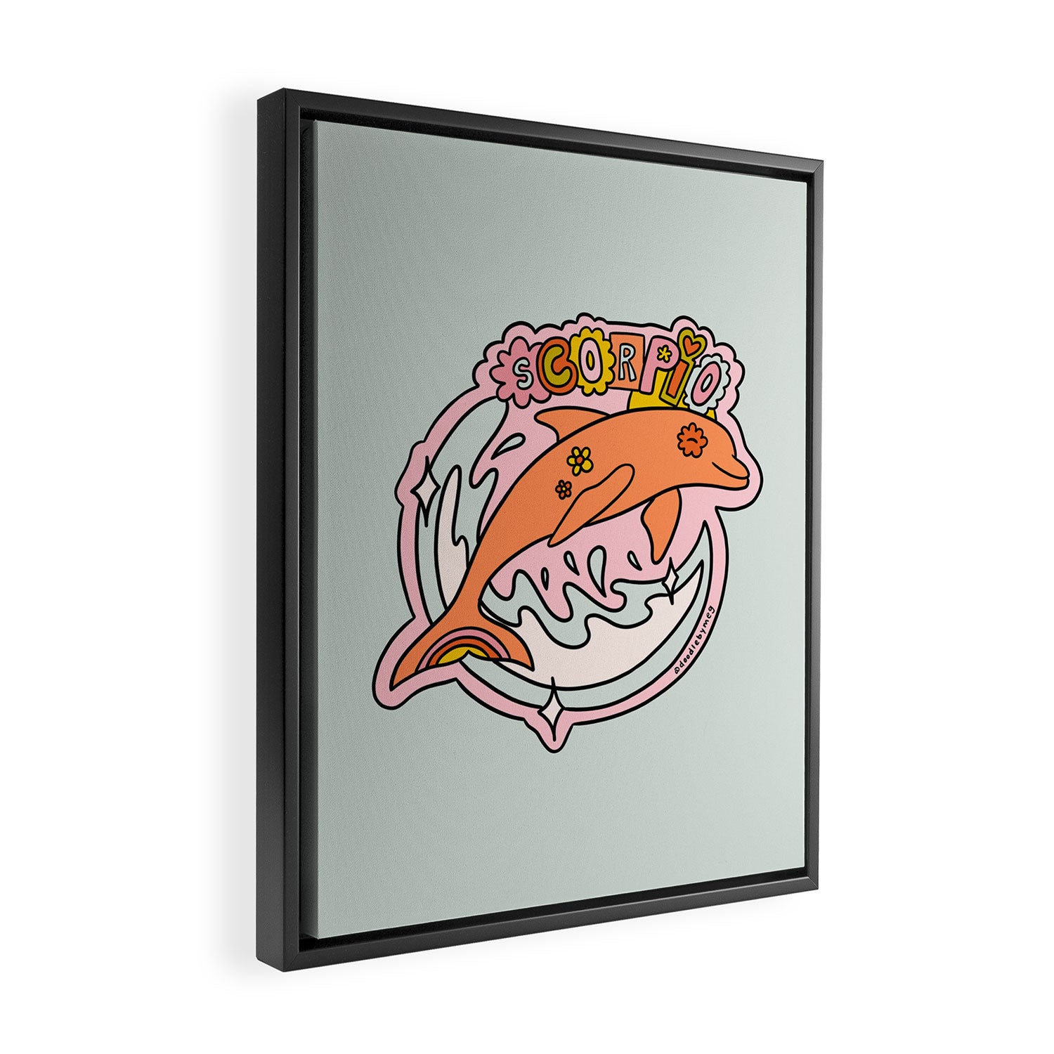 Scorpio Dolphin Framed Canvas Print Gallery Image 2