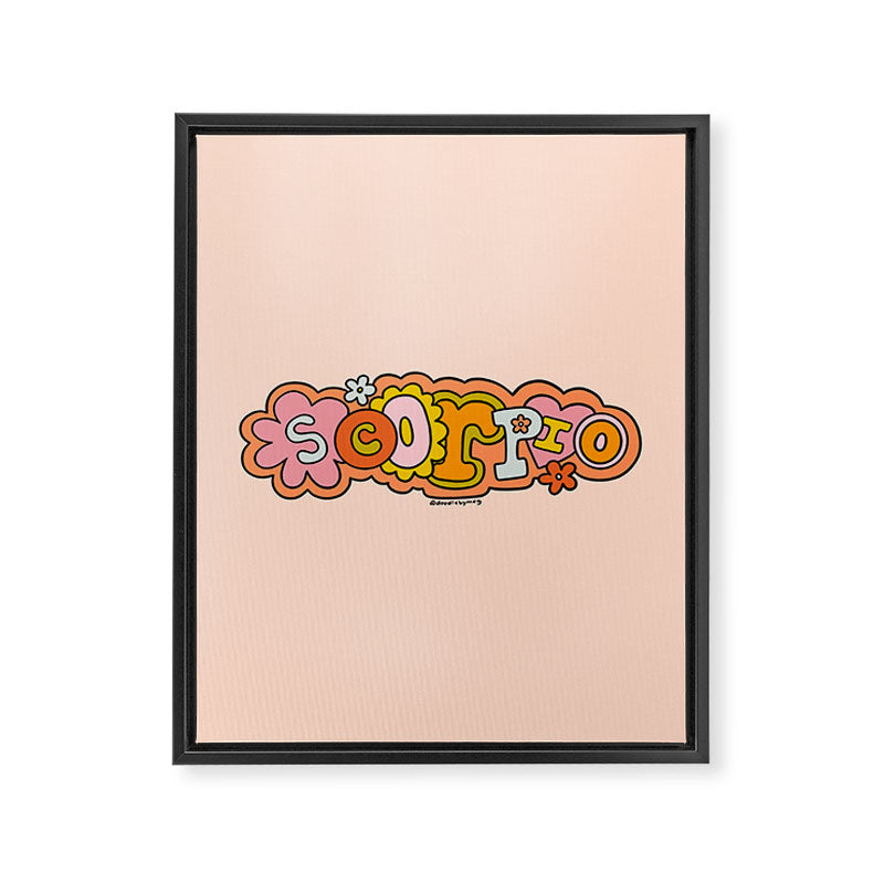 Scorpio Doodle Letters Framed Canvas Print Gallery Image 8