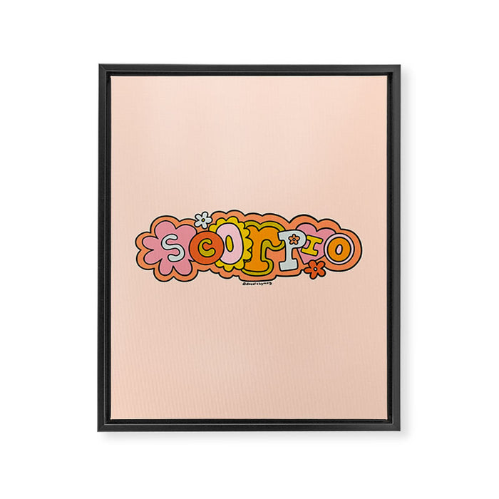 Scorpio Doodle Letters Framed Canvas Print Gallery Image 1