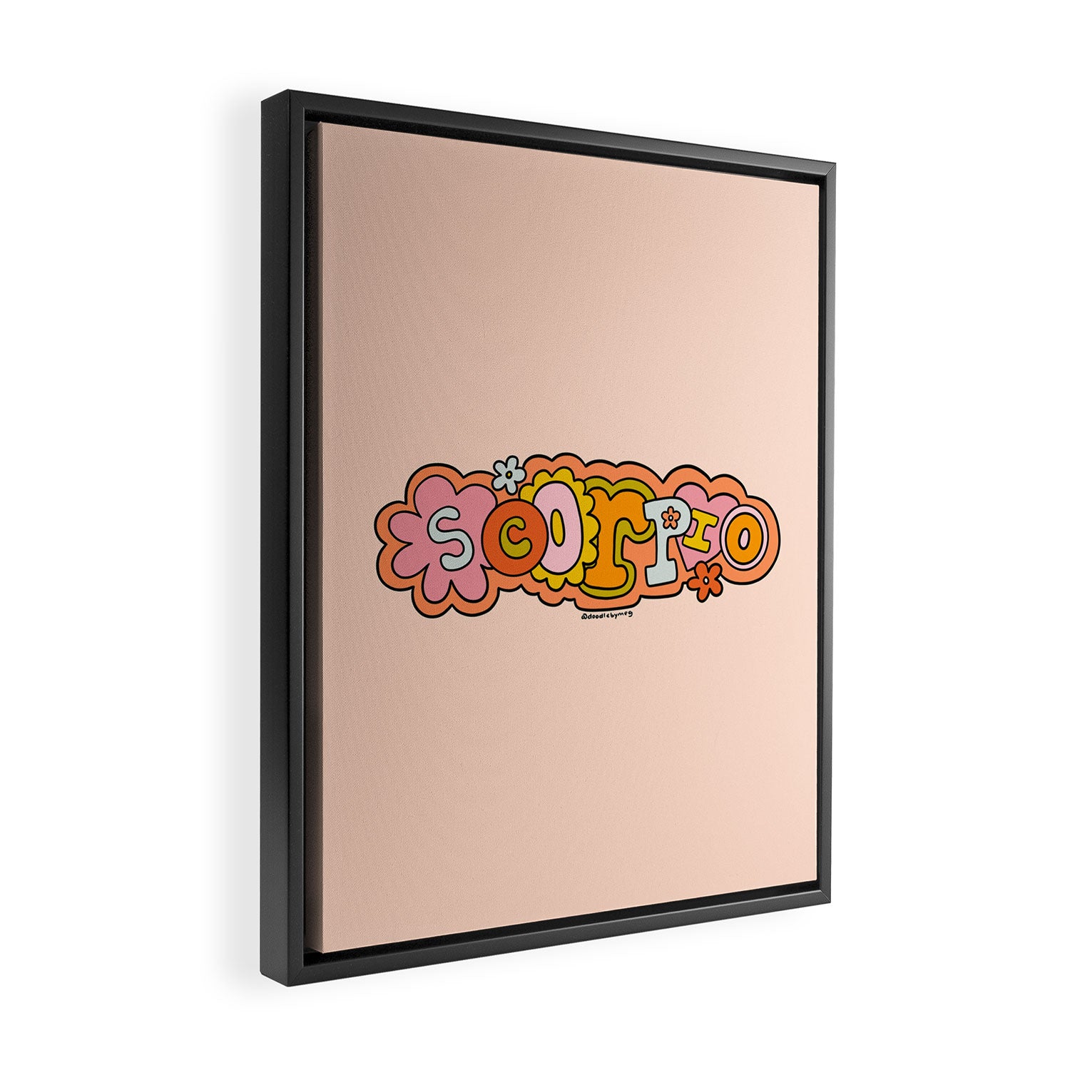 Scorpio Doodle Letters Framed Canvas Print Gallery Image 2