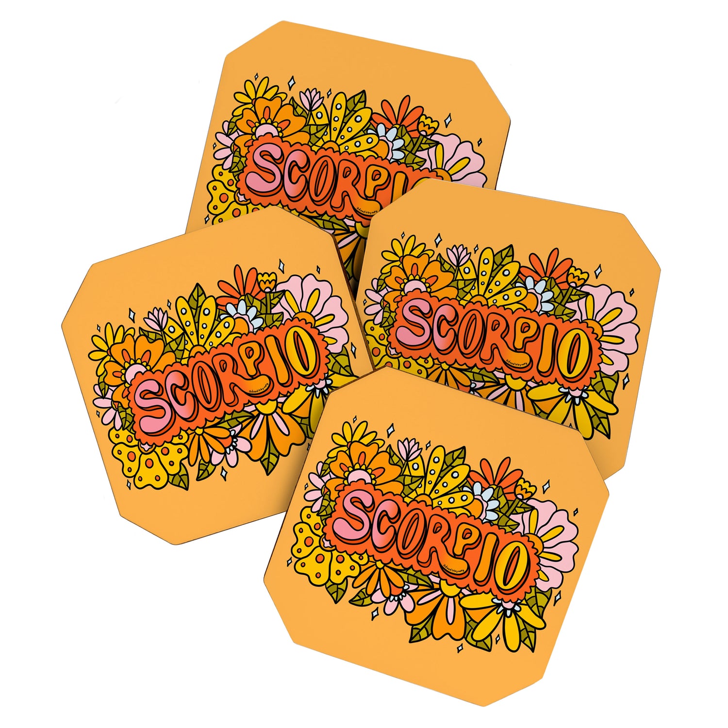 Scorpio Flowers Coaster Gallery Image 1