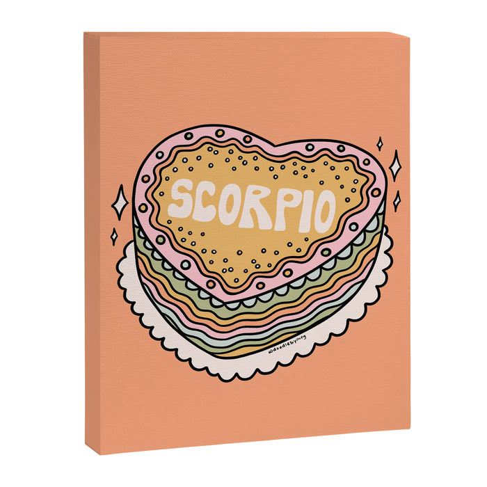Scorpio Heart Cake Canvas Print Gallery Image 1