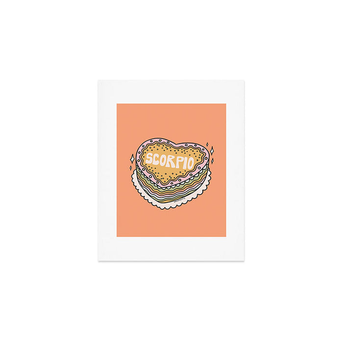 Scorpio Heart Cake Art Print Gallery Image 1