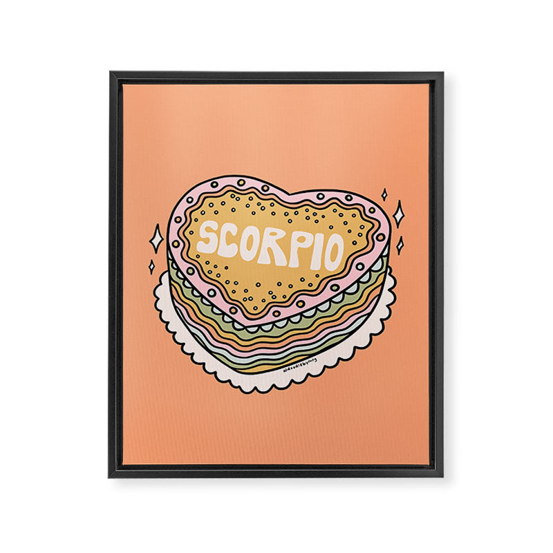Scorpio Heart Cake Framed Canvas Print Gallery Image 8
