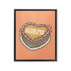 Scorpio Heart Cake Framed Canvas Print Gallery Image 8