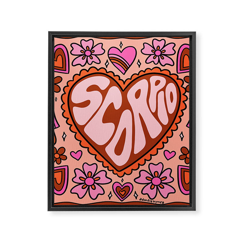 Scorpio Heart Framed Canvas Print Gallery Image 8