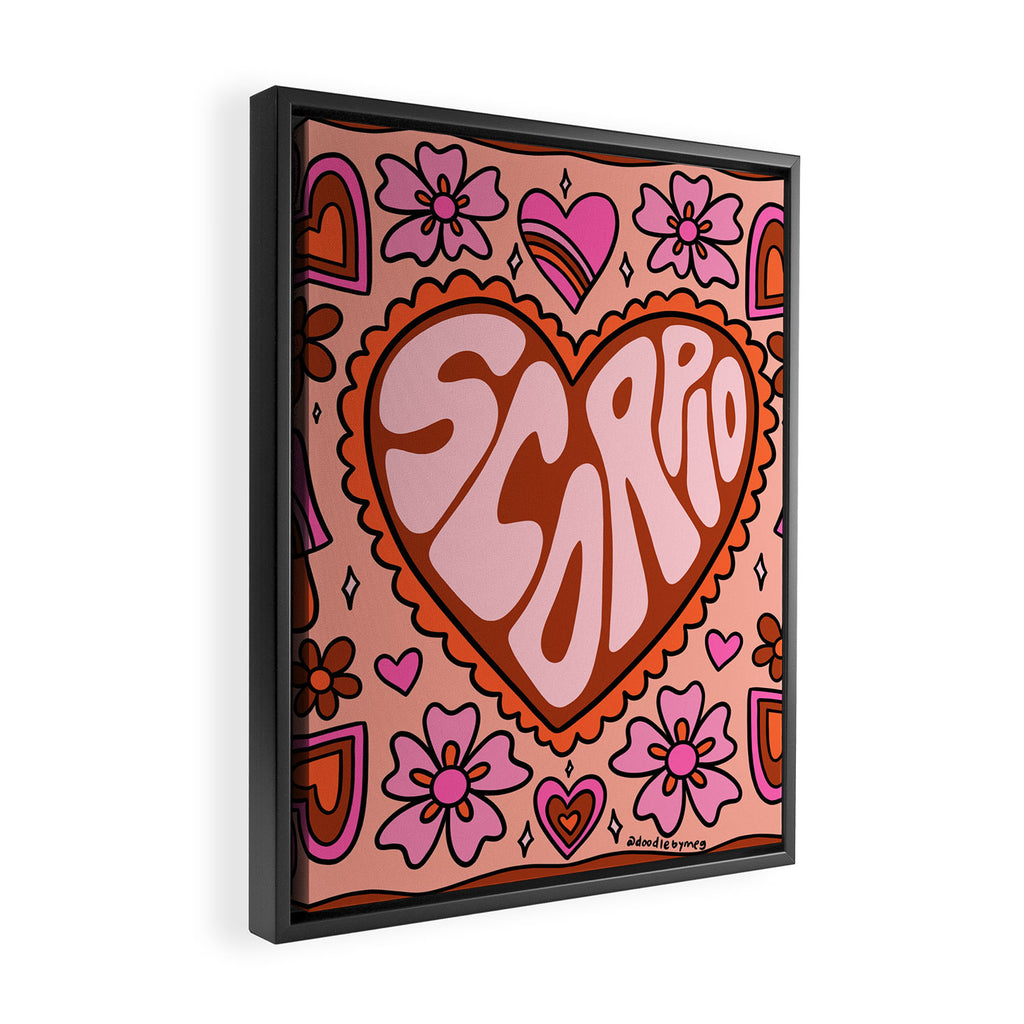 Scorpio Heart Framed Canvas Print Gallery Image 2