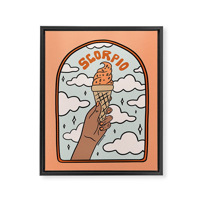 Scorpio Ice Cream Framed Canvas Print Gallery Image 1