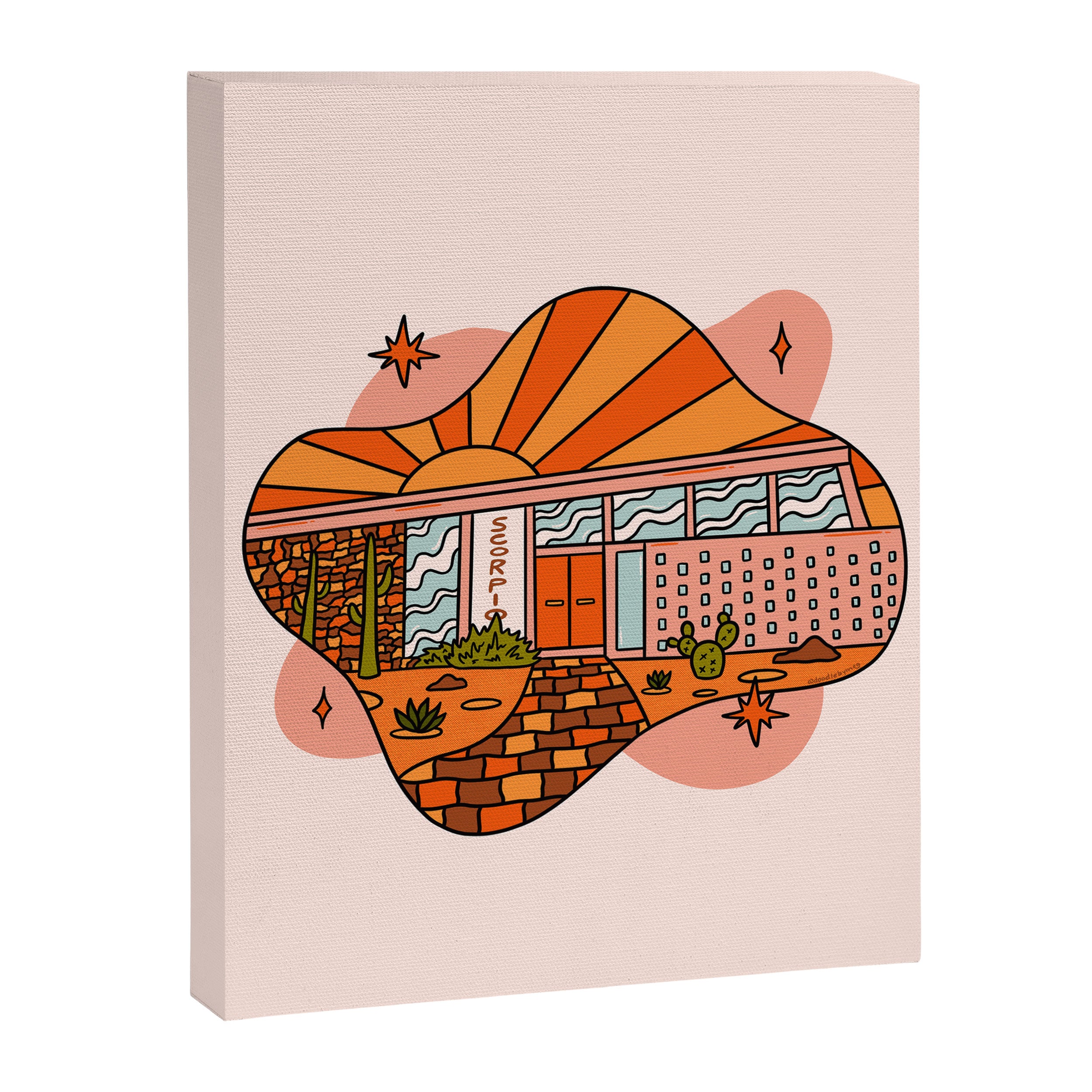 Scorpio Mid Century House Canvas Print Gallery Image 8
