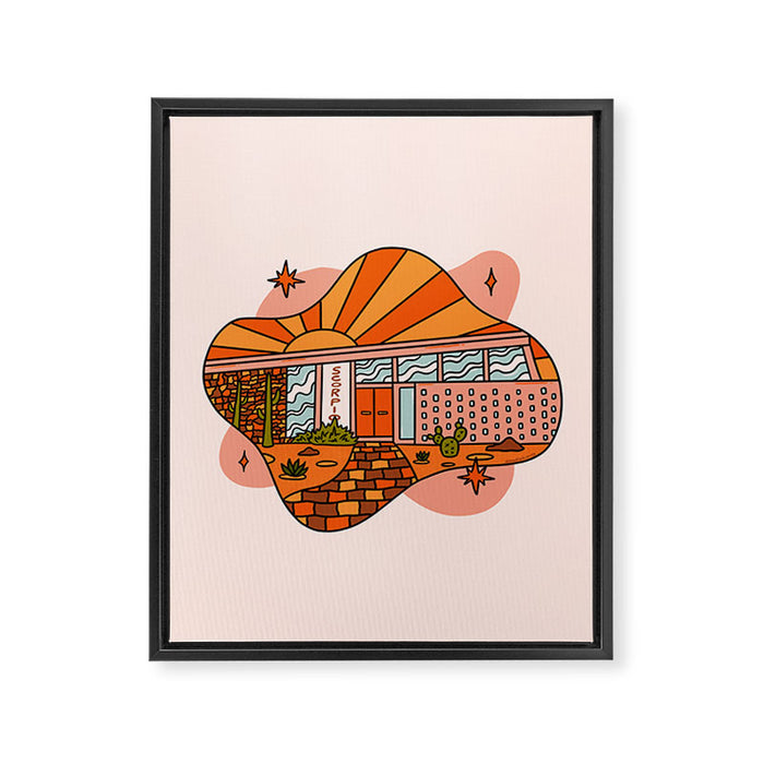 Scorpio Mid Century House Framed Canvas Print Gallery Image 1