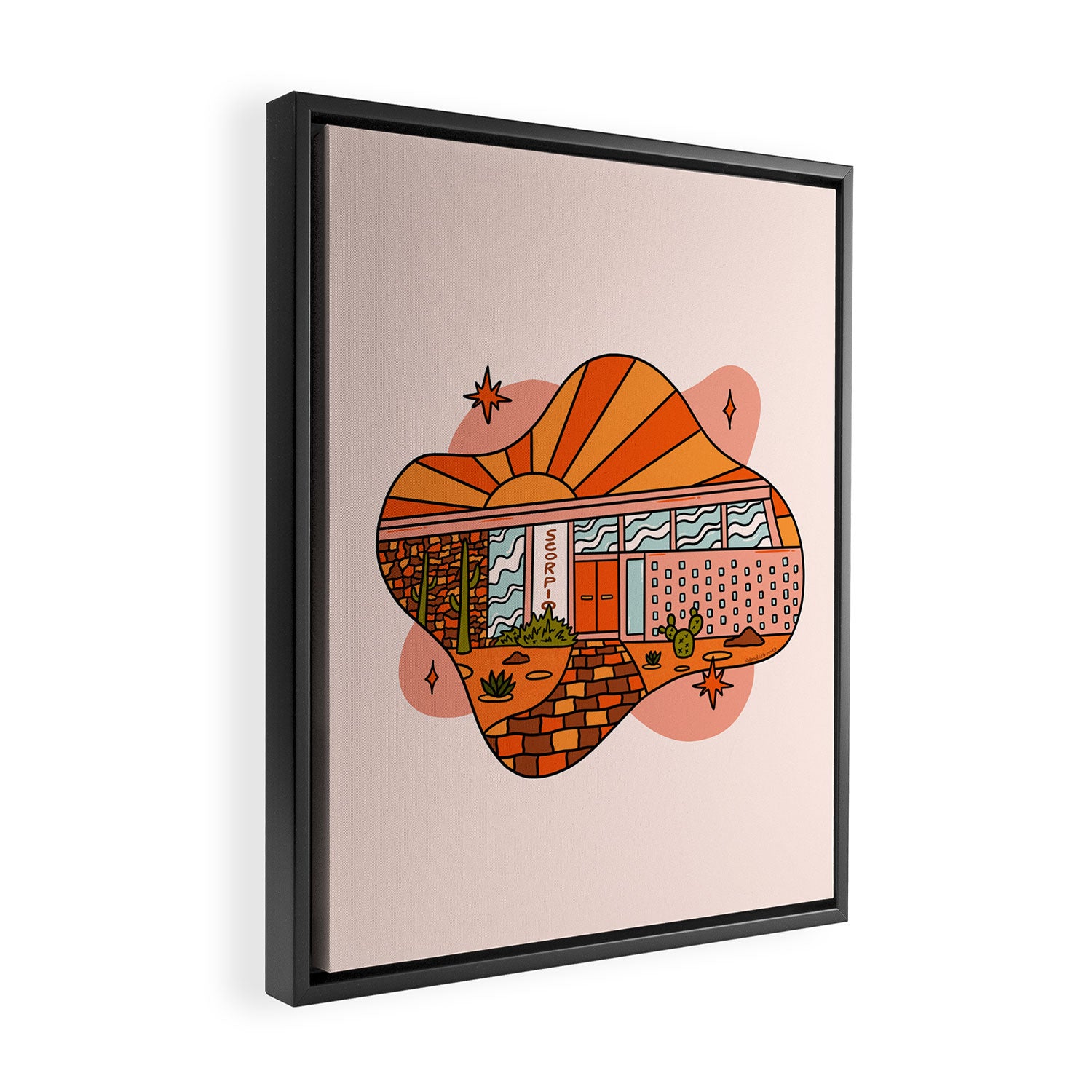 Scorpio Mid Century House Framed Canvas Print Gallery Image 2