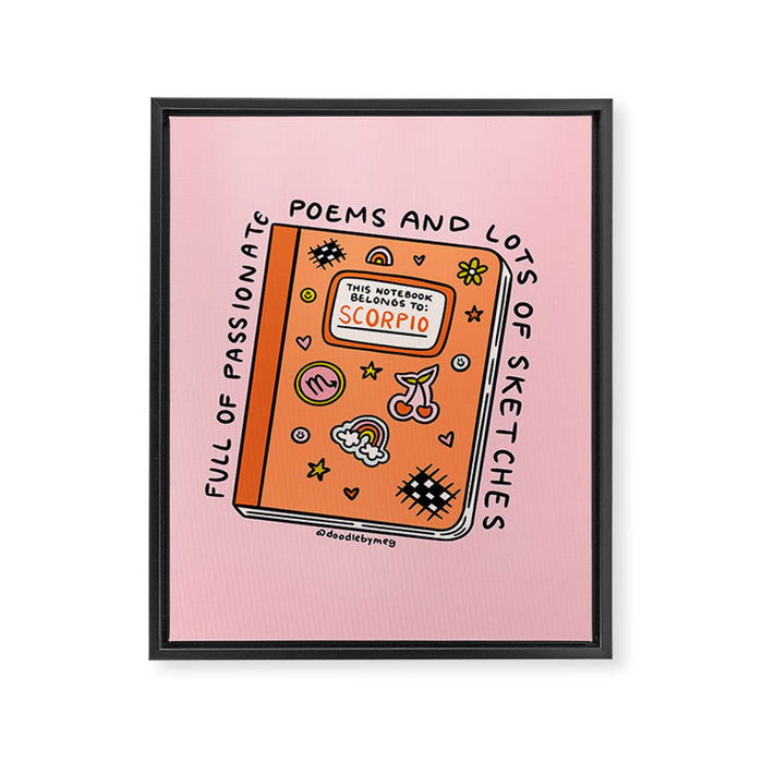 Scorpio Notebook Framed Canvas Print Gallery Image 1