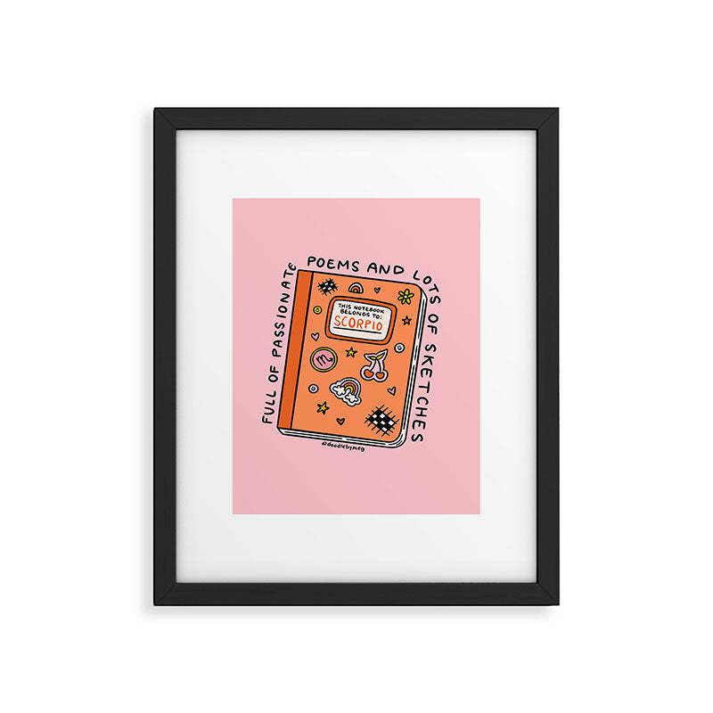 Scorpio Notebook Framed Art Print Gallery Image 6