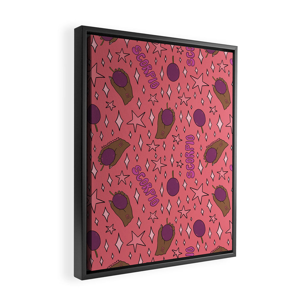 Scorpio Passionfruit Print Framed Canvas Print Gallery Image 2