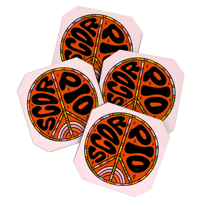 Scorpio Peace Sign Coaster Gallery Image 1