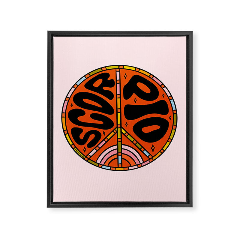 Scorpio Peace Sign Framed Canvas Print Gallery Image 8