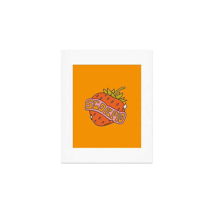 Scorpio Strawberry Art Print Gallery Image 1
