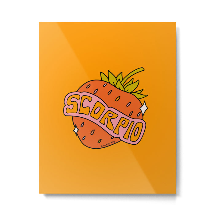 Scorpio Strawberry Metal Print Gallery Image 1