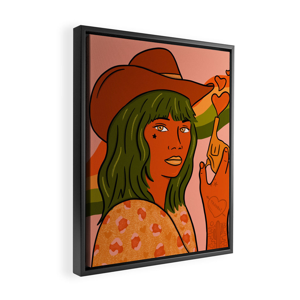 She's Trouble Framed Canvas Print Gallery Image 2
