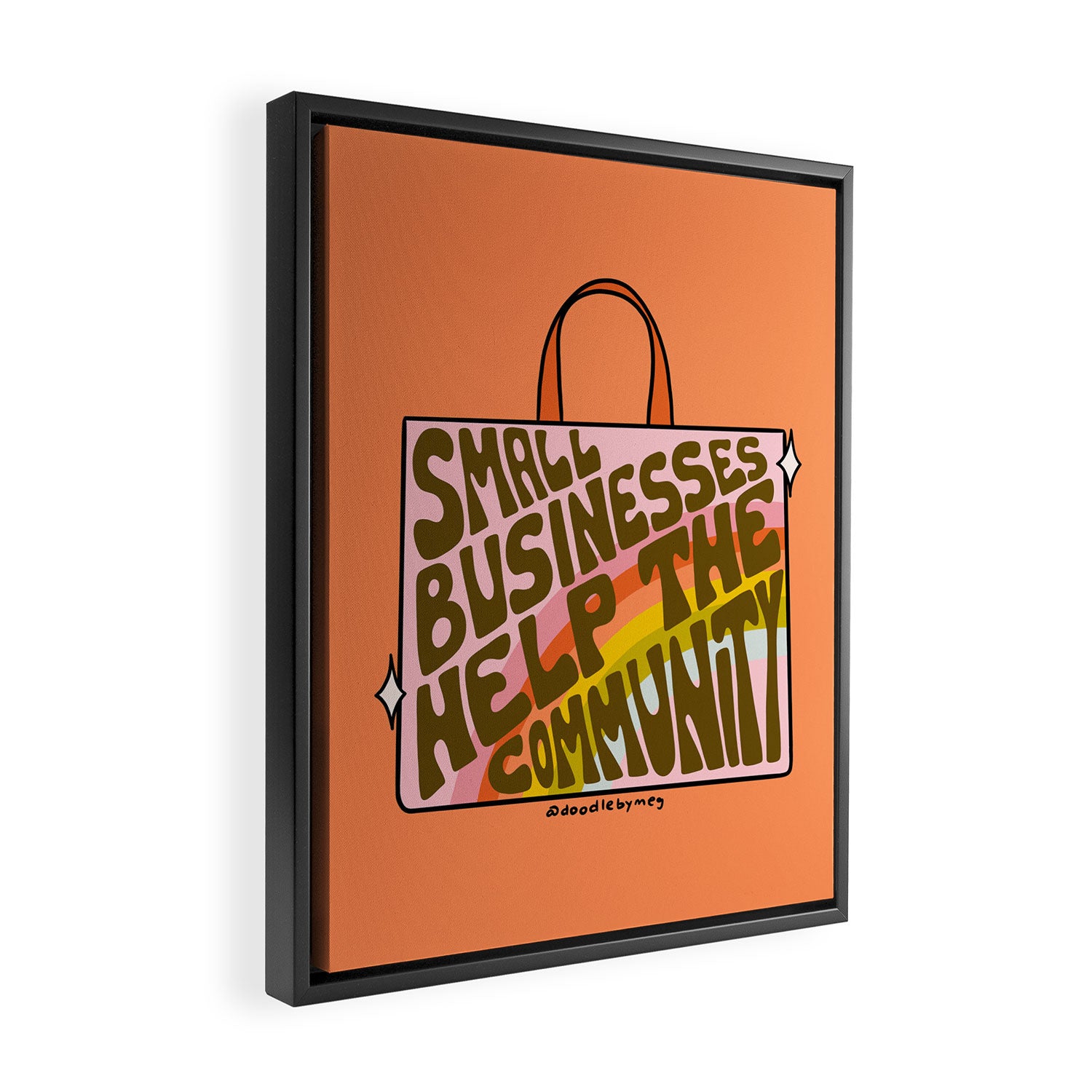 Small Businesses Help the Community Framed Canvas Print Gallery Image 2