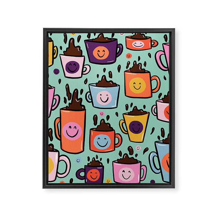 Smiley Coffee Framed Canvas Print Gallery Image 1
