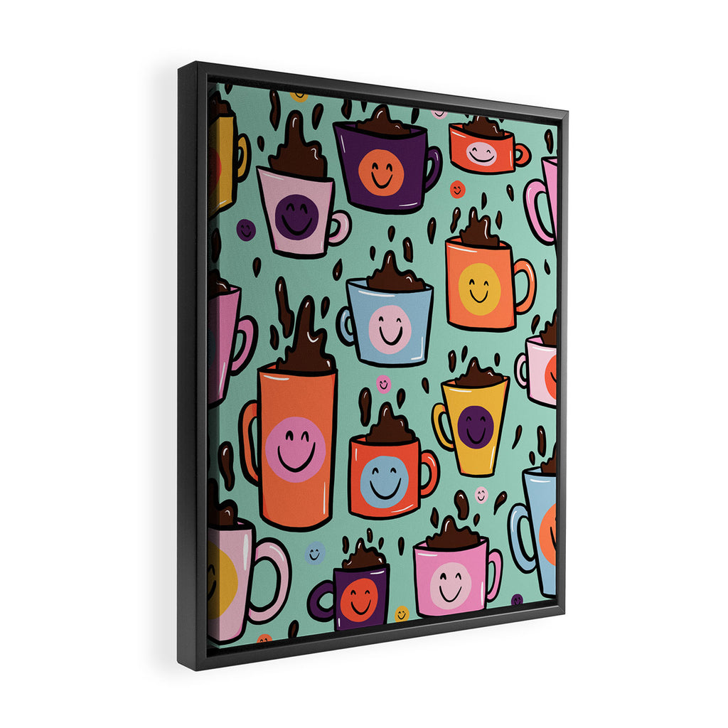 Smiley Coffee Framed Canvas Print Gallery Image 2