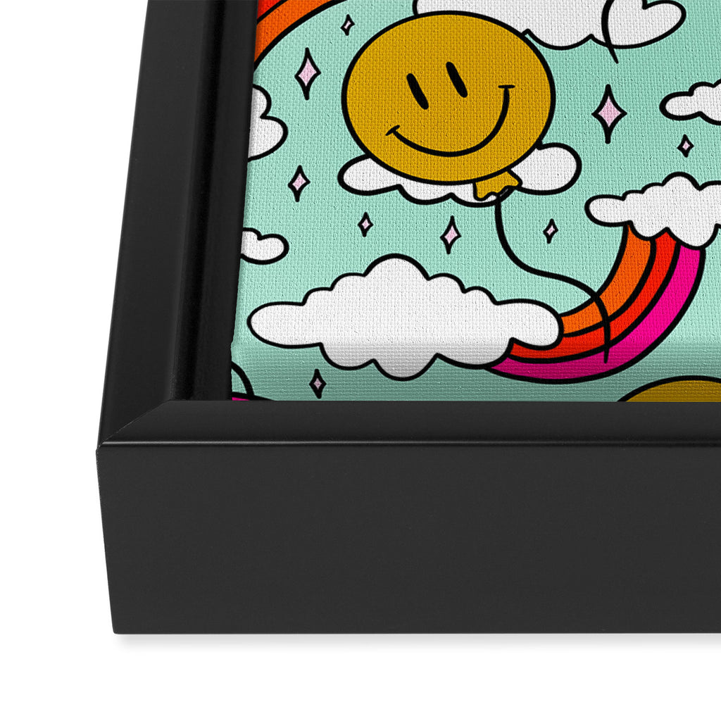 Smiley Face Balloon Print Framed Canvas Print Gallery Image 3