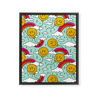 Smiley Face Balloon Print Framed Canvas Print Gallery Image 8