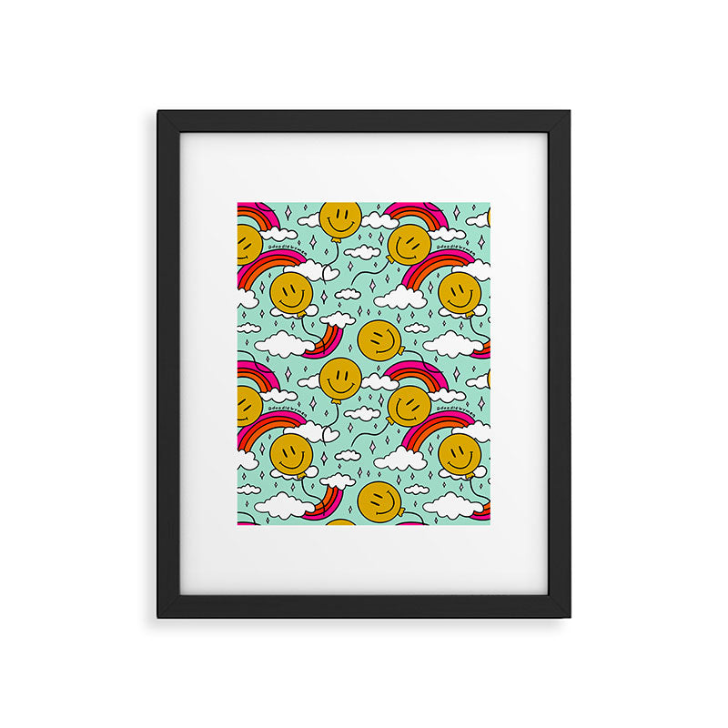 Smiley Face Balloon Print Framed Art Print Gallery Image 6