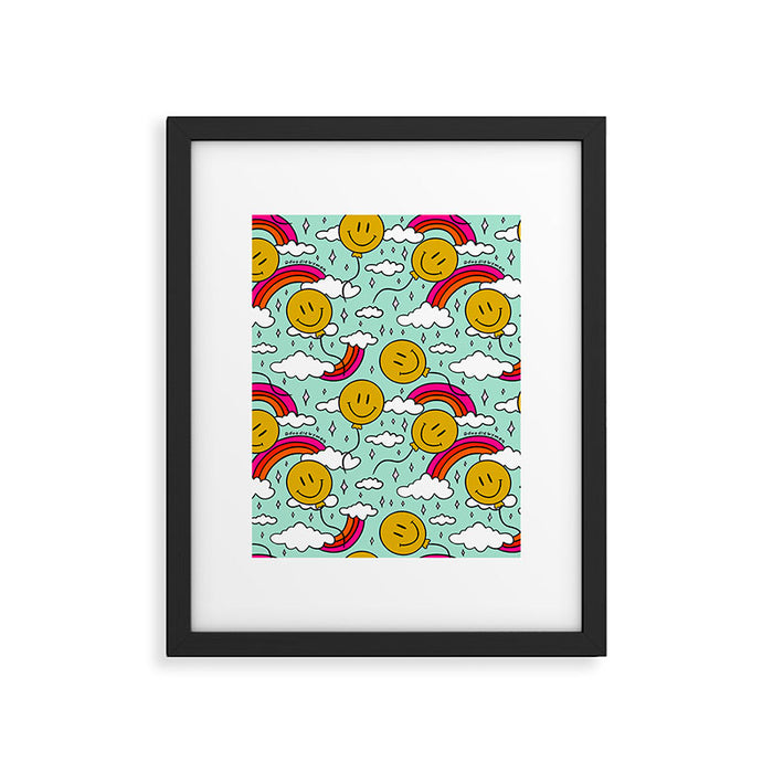 Smiley Face Balloon Print Framed Art Print Gallery Image 1
