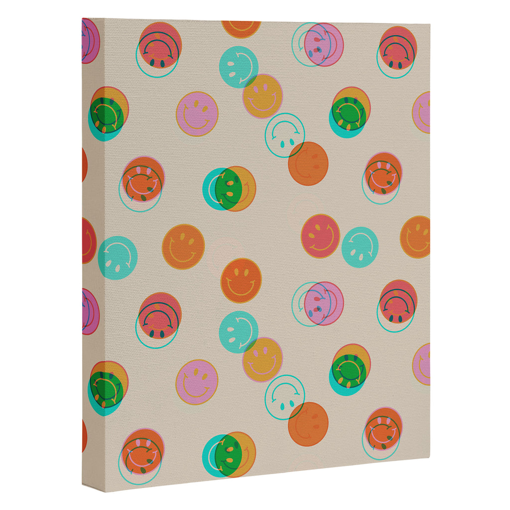 Happy Face Stamp Print Canvas Print Gallery Image 3