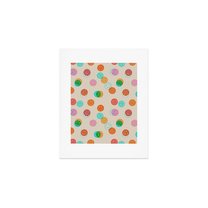 Happy Face Stamp Print Art Print Gallery Image 1