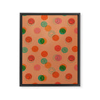 Smiley Face Stamp Print in Orange Framed Canvas Print Gallery Image 8