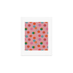 Smiley Face Stamp Print in Pink Art Print Gallery Image 1