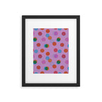 Smiley Face Stamp Print in Purple Framed Art Print Gallery Image 6