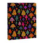 Smiley Mushrooms Print in Black Canvas Print Gallery Image 8
