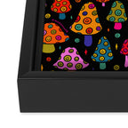 Smiley Mushrooms Print in Black Framed Canvas Print Gallery Image 3