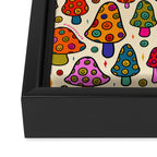 Smiley Mushrooms Print in Cream Framed Canvas Print Gallery Image 3
