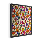 Smiley Mushrooms Print in Cream Framed Canvas Print Gallery Image 2